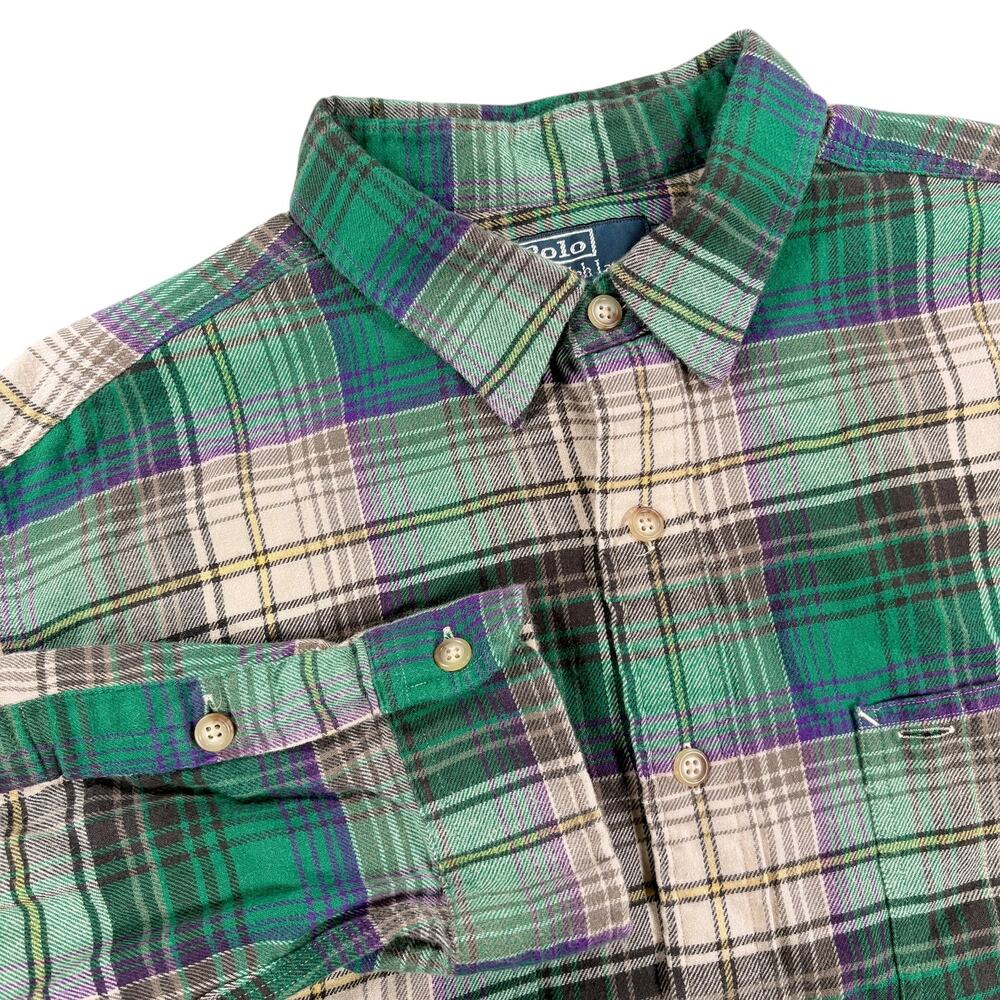 Polo Ralph Lauren Long Sleeve Flannel‎ Plaid Shirt Sz XXL